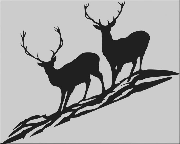 Rafco Autokleber Hirsch 2 Tiere schwarz-durchsichtig
